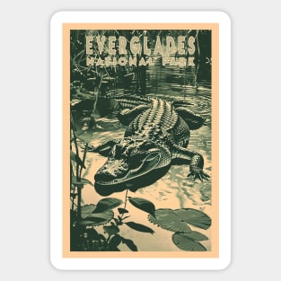 Everglades National Park Vintage Travel  Poster Sticker